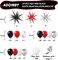 Red Black and White Balloon Arch Kit, 201Pcs Explosion Star Red Black White Silver Latex Balloon Garland kit, Different Size Balloons for Anniversary Birthday Racing Car Poker Party Decoration